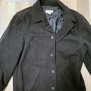 J Crew Warm Pea Coat Car Jacket Thinsulate Black M